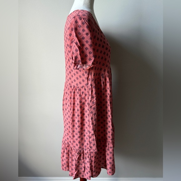 Mason & Belle | Ivy Tiered Dress with Pockets | Coral | Medium - Picture 4 of 11